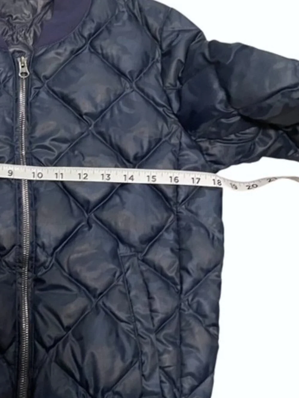 Alo Yoga Idol Quilted Bomber Jacket Down Puffer Navy Blue Camo Size XS